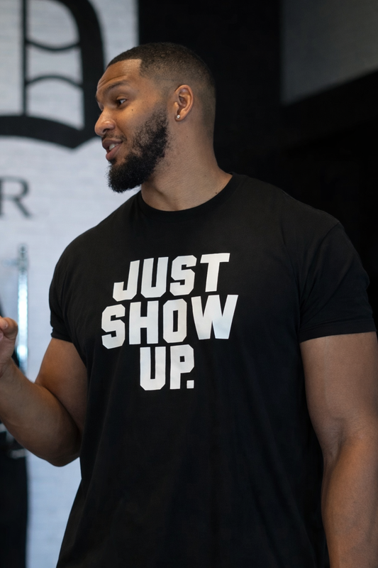 JUST SHOW UP. T-Shirt by GRFXN