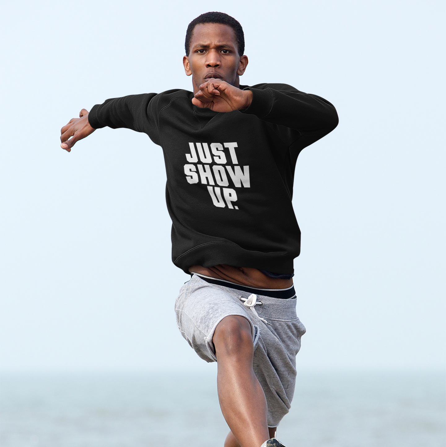JUST SHOW UP. Crew Neck Sweatshirt by GRFXN